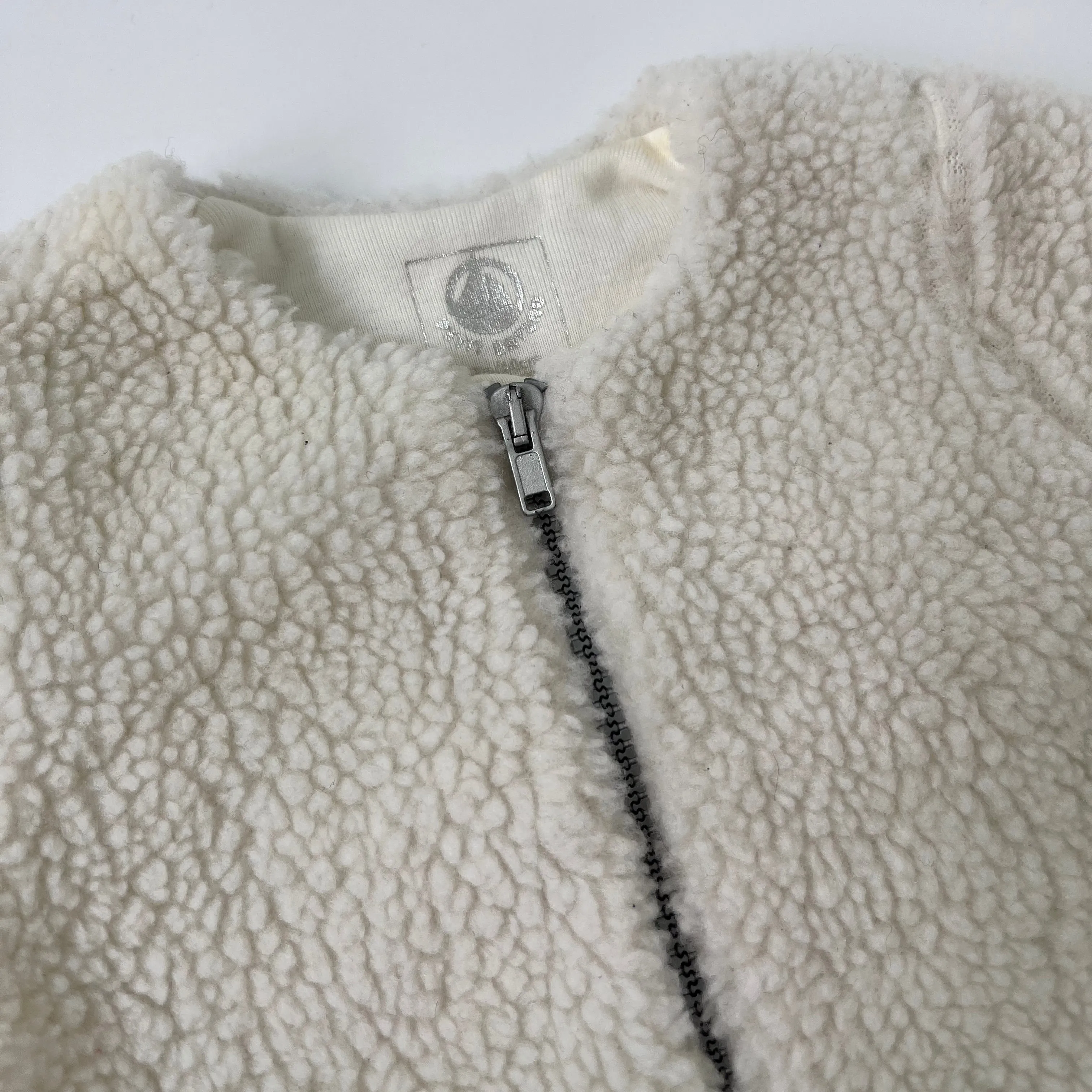 Petit Bateau White Faux Sheepskin Jacket: 3 Months