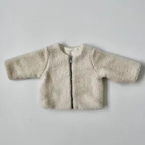 Petit Bateau White Faux Sheepskin Jacket: 3 Months