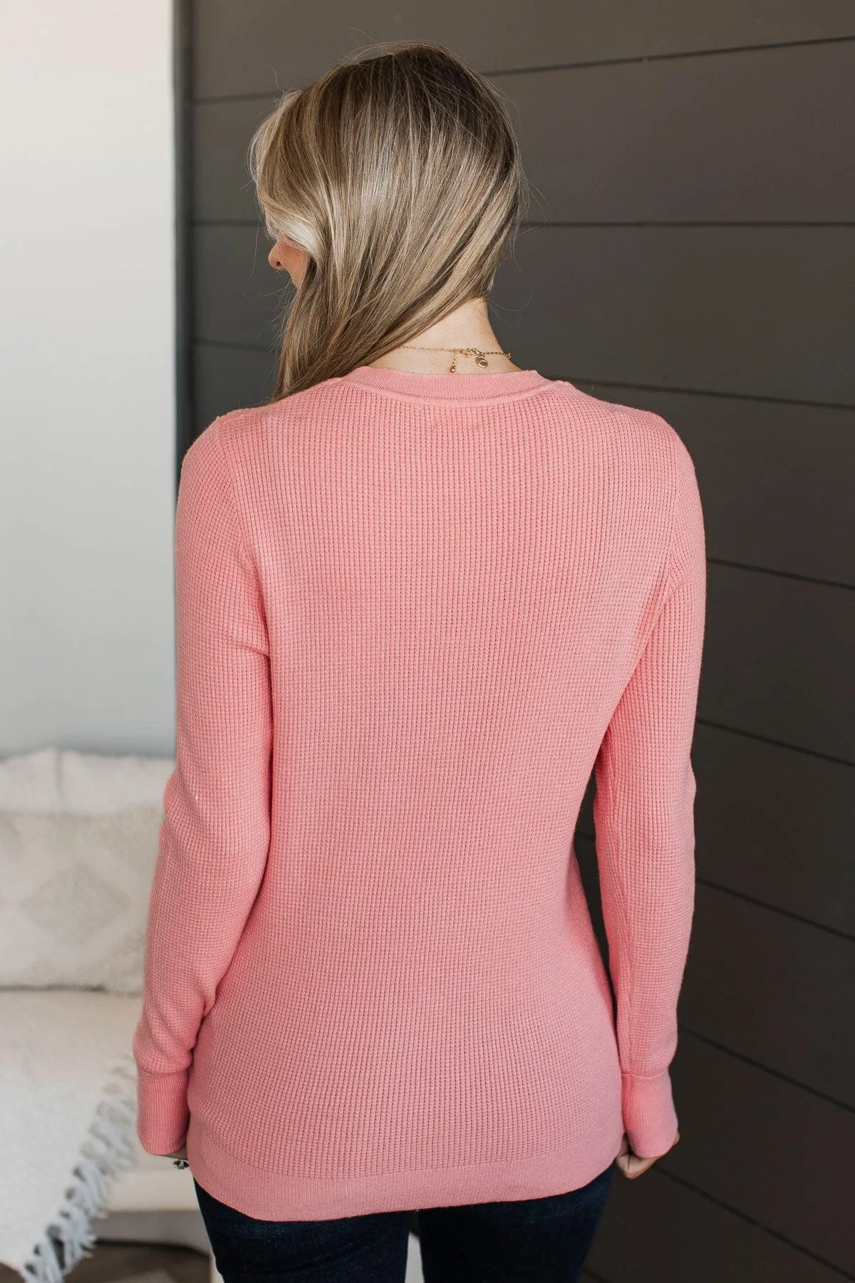 Reasons To Smile Knit Sweater- Peach