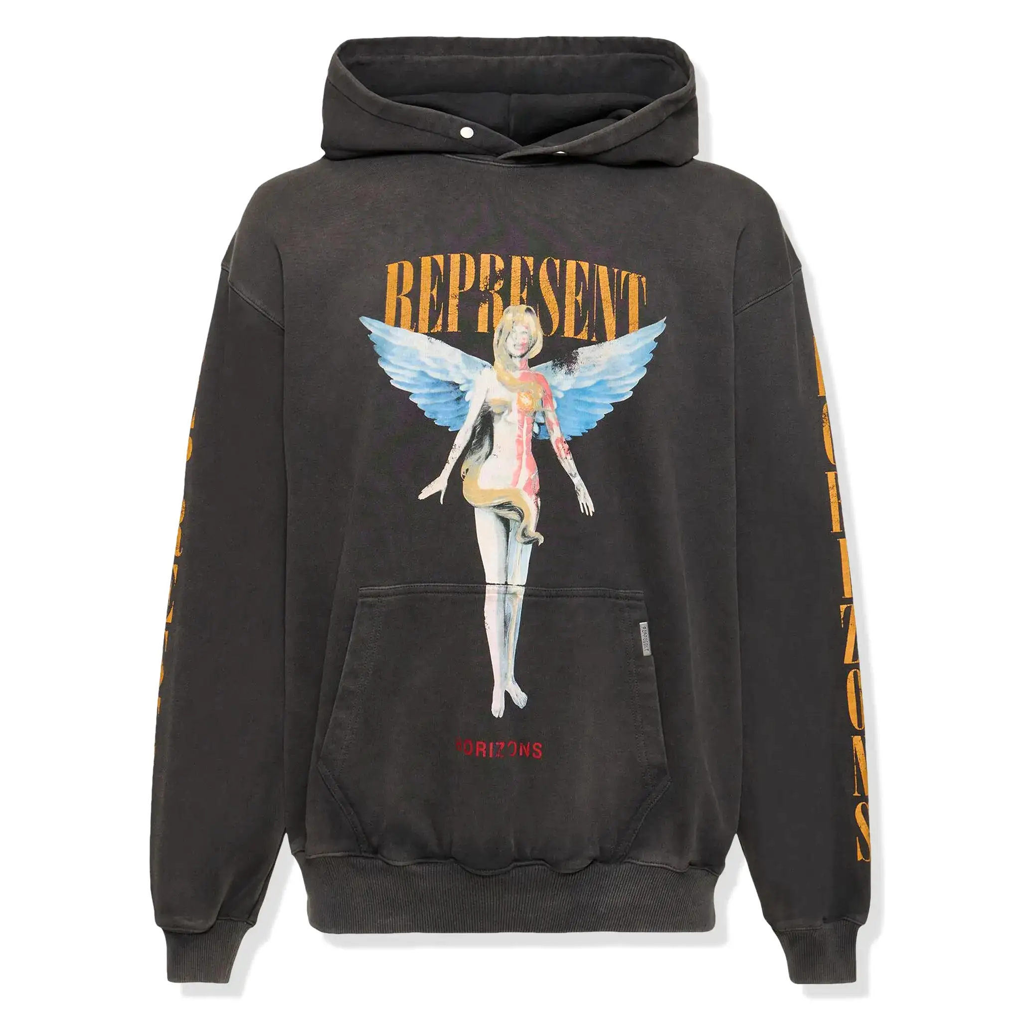 Represent Reborn Aged Black Hoodie