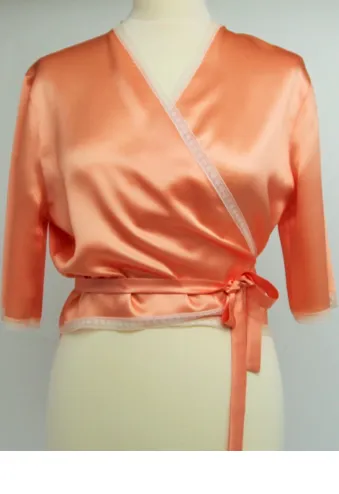 SALE Pure Silk Cross Over Vintage Style Bedjacket (in stock, 3 day delivery)