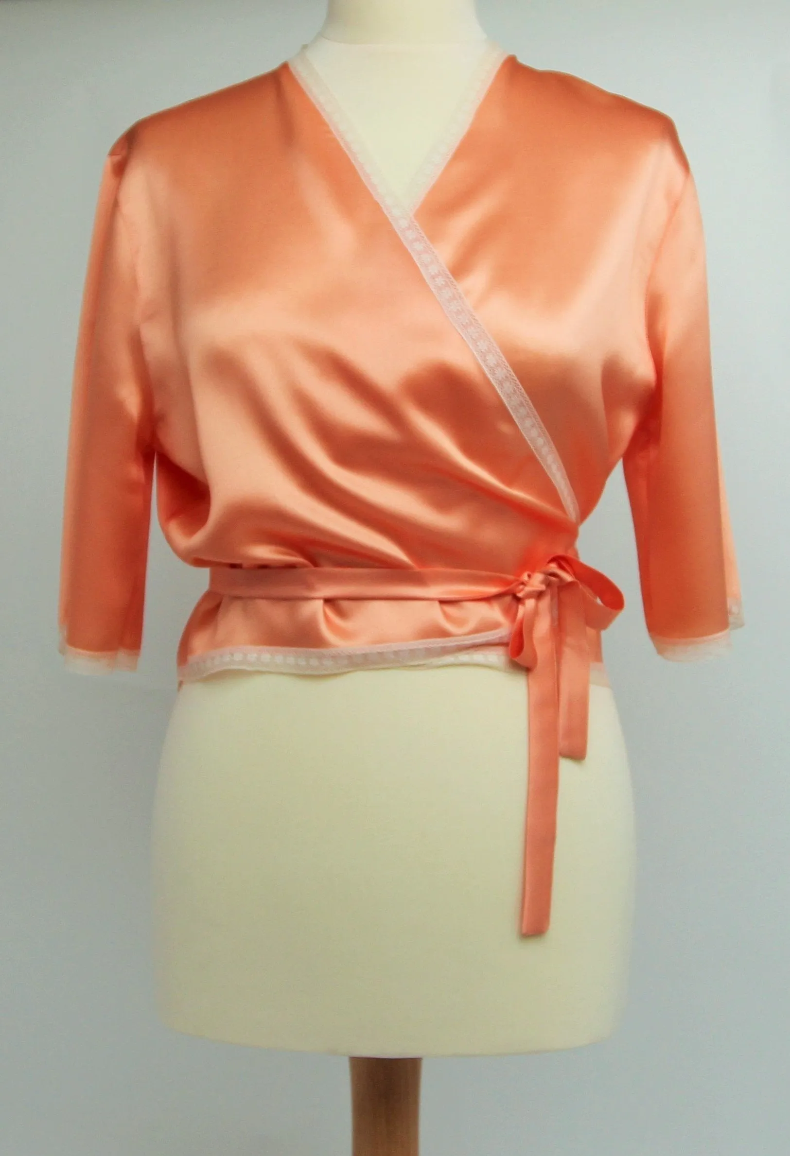 SALE Pure Silk Cross Over Vintage Style Bedjacket (in stock, 3 day delivery)