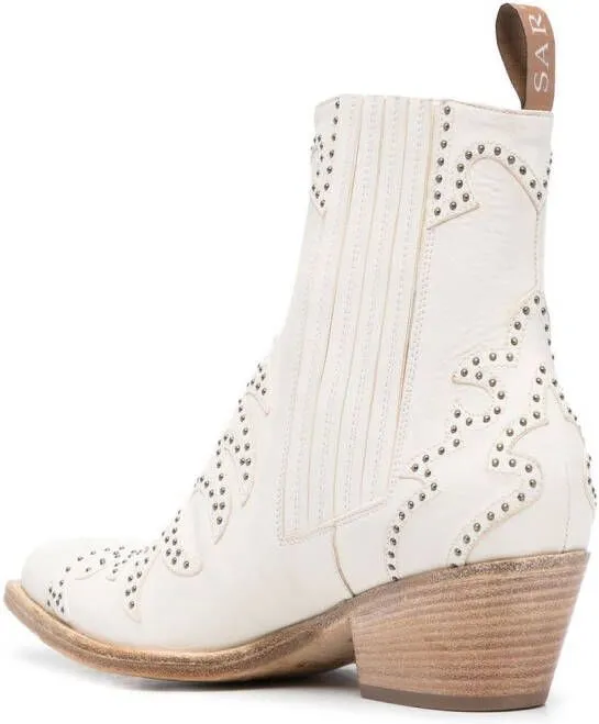 Sartore appliqué-detail ankle boots White