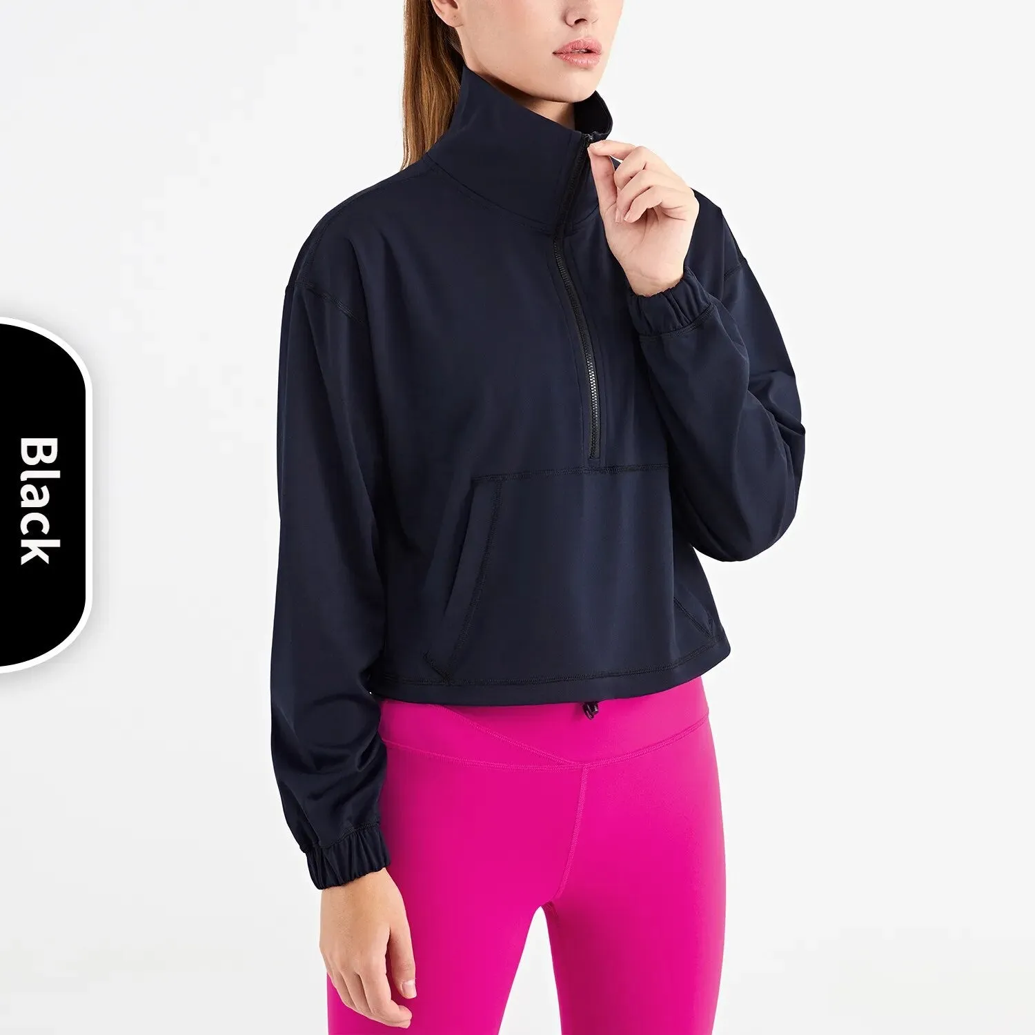 Scuba Autumn and Winter Women's Half Zipper Thickened Thermal Insulation Sports Gym Outdoor Sports Stand Collar Jacket