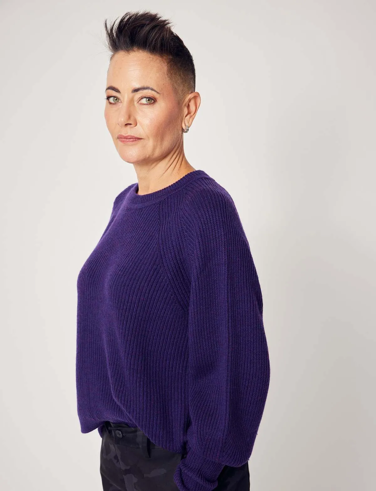 Sculptured Sleeve Sweater - Amythest