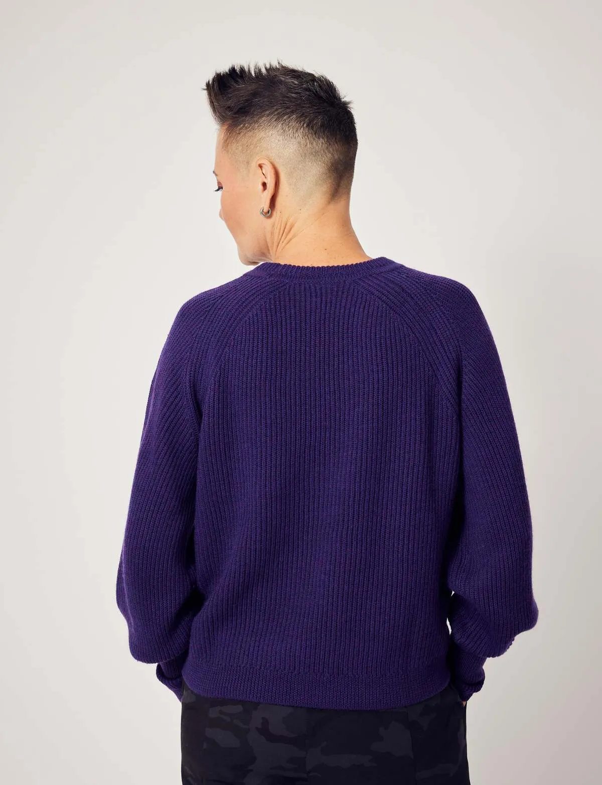 Sculptured Sleeve Sweater - Amythest