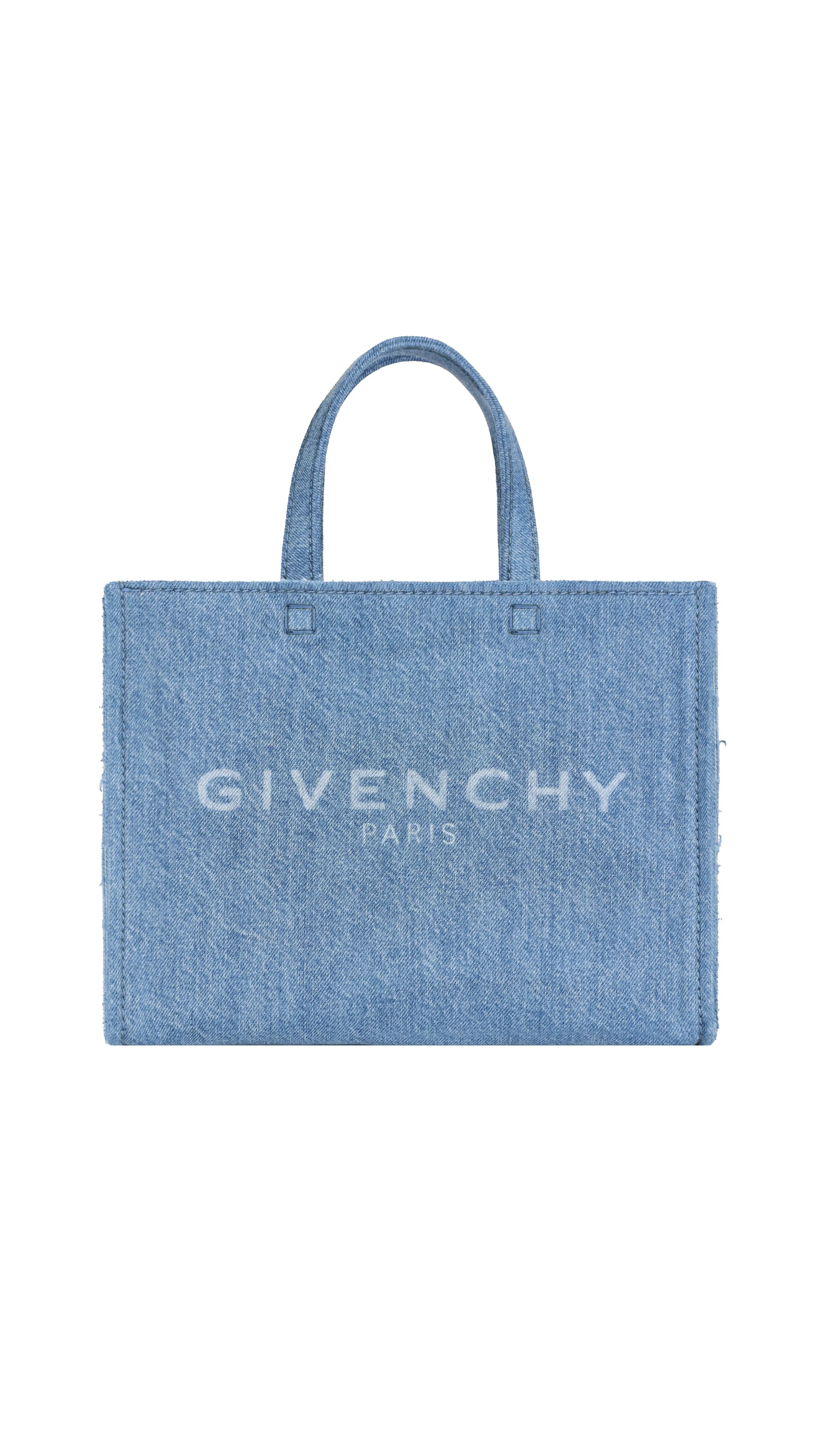 Small G-Tote Shopping Bag in Denim - Medium Blue