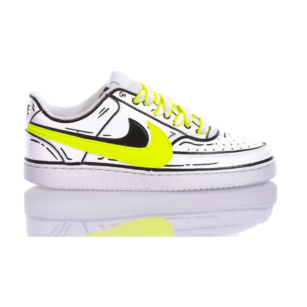 Sneakers Bianche Fatte a Mano Fluorescenti NOOS