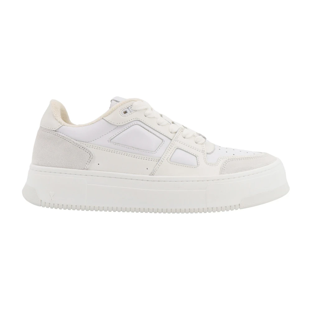 Sneakers Bianche Lacci Pelle Gomma