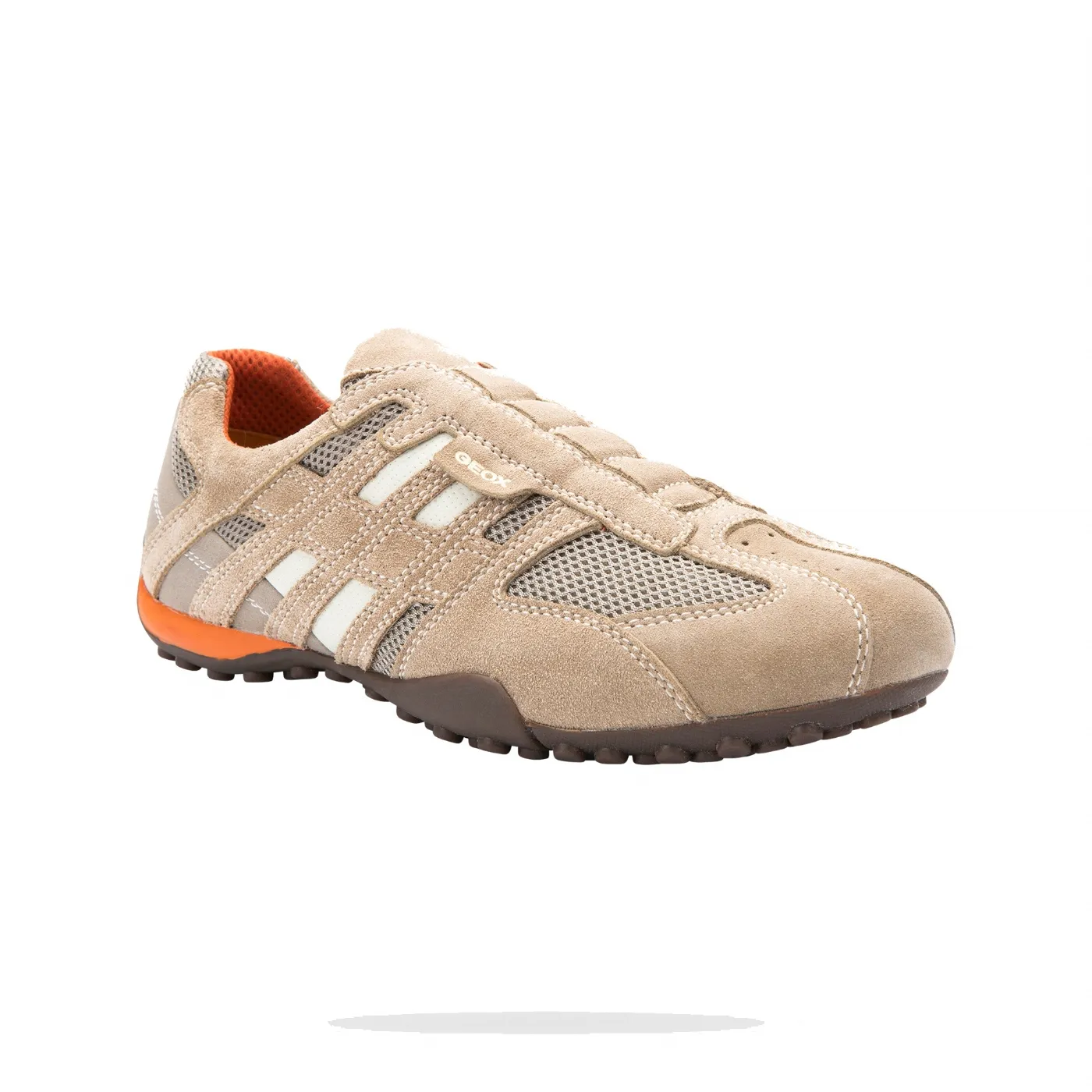 SNEAKERS GEOX UOMO U SNAKE L - SCAM.+MESH  BEIGE/DK ORANGE U4207L 02214 C0845