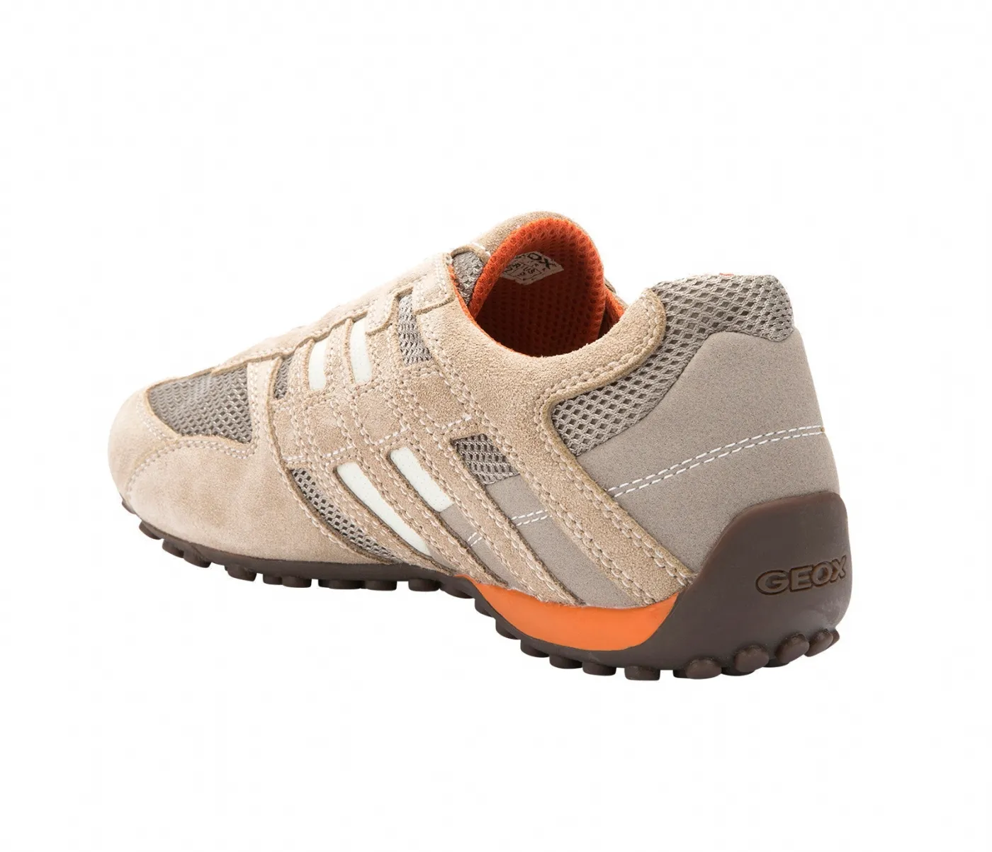 SNEAKERS GEOX UOMO U SNAKE L - SCAM.+MESH  BEIGE/DK ORANGE U4207L 02214 C0845