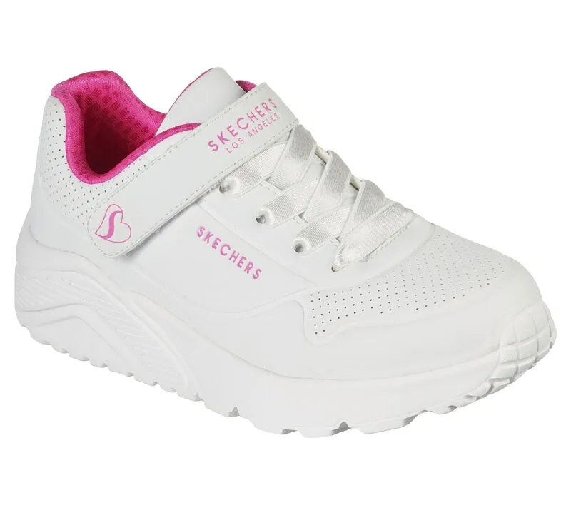 SNEAKERS SKECHERS BAMBINA UNO LITE BIANCO/ROSA FLUO 310451L/WHP