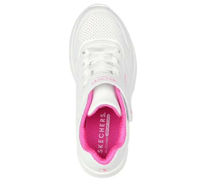 SNEAKERS SKECHERS BAMBINA UNO LITE BIANCO/ROSA FLUO 310451L/WHP