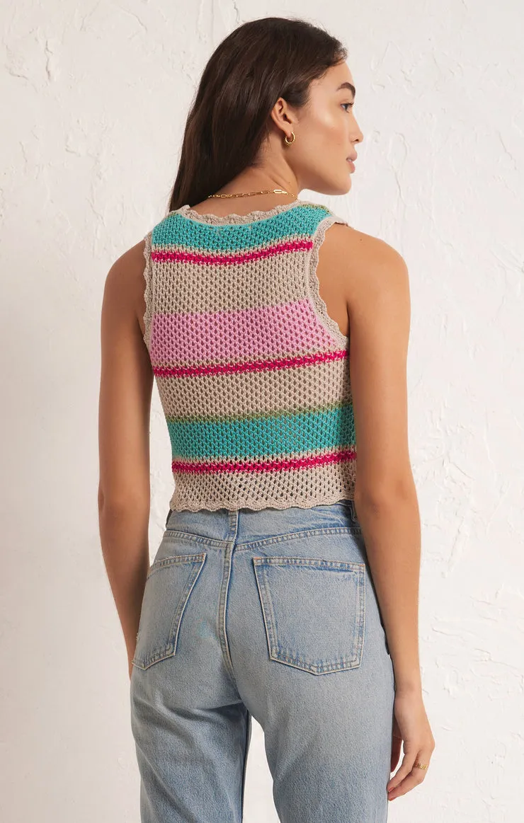 Sol Stripe Sweater Tank in Natural