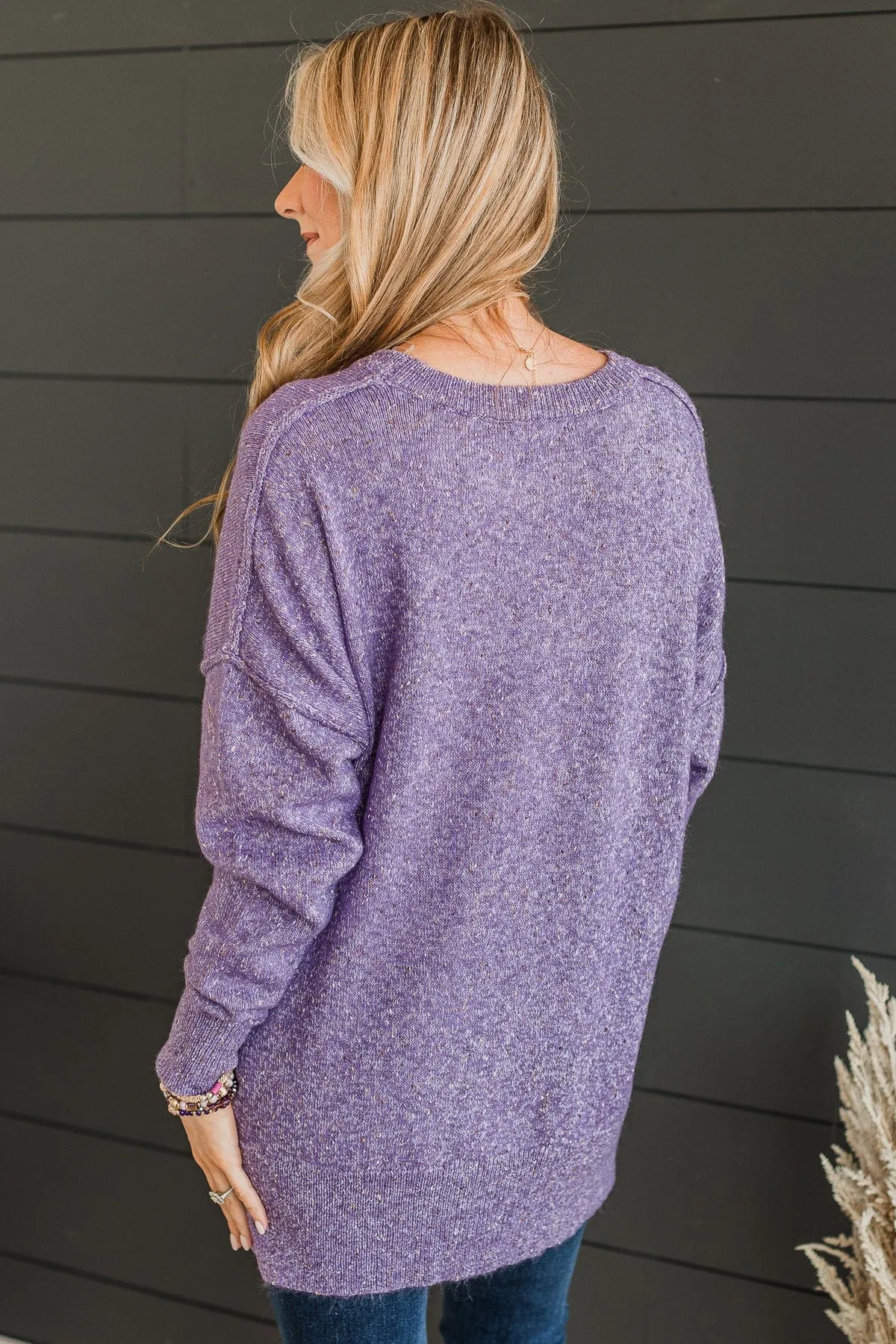 Stay Magical Sprinkle Knit Sweater- Purple