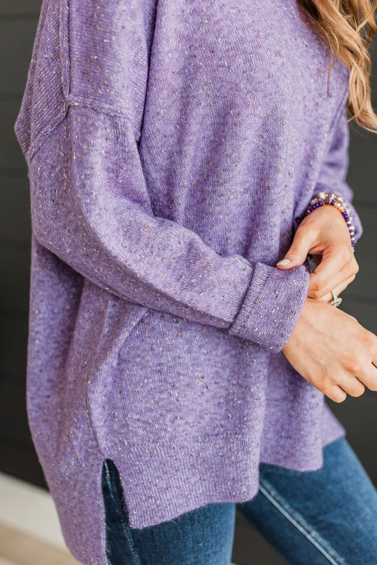 Stay Magical Sprinkle Knit Sweater- Purple