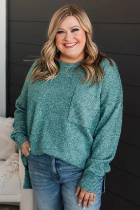 Stay Magical Sprinkle Knit Sweater- Teal