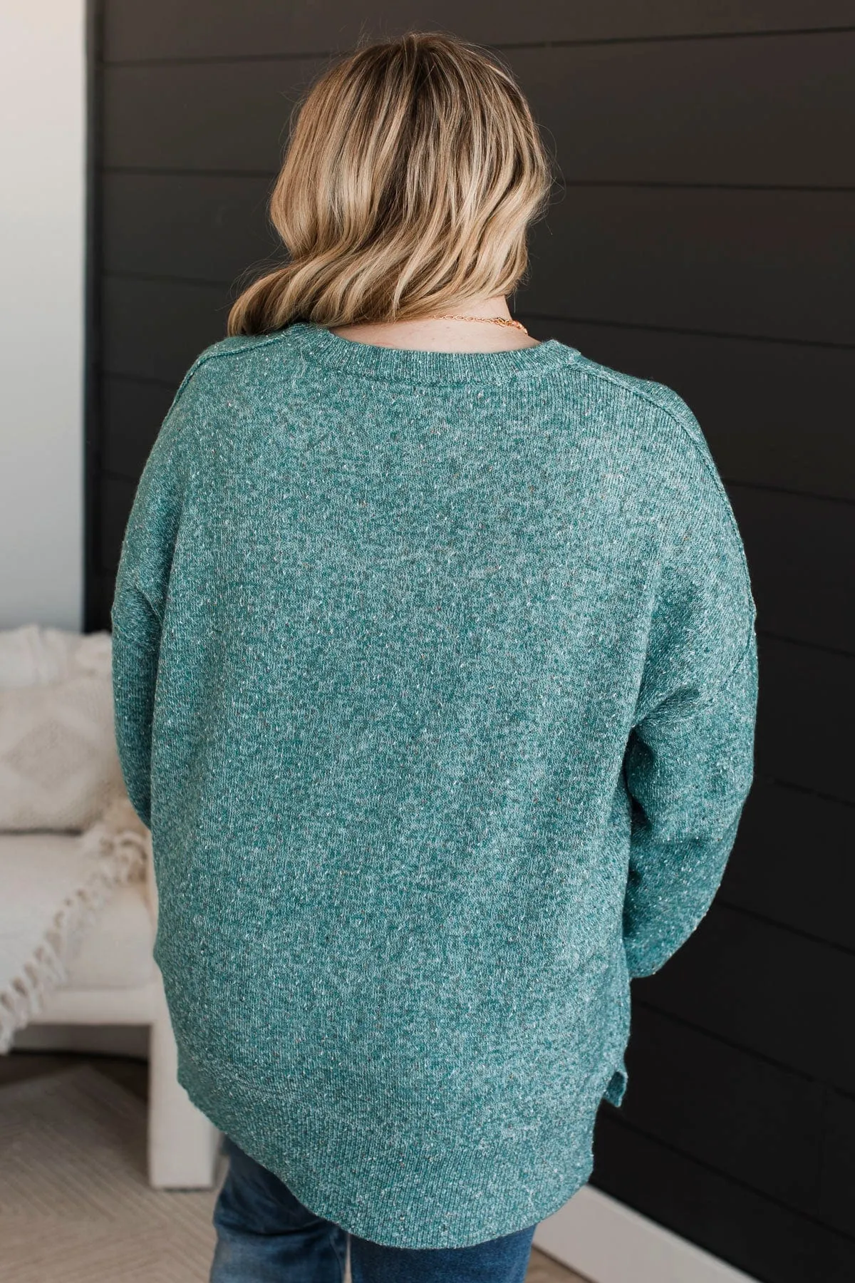 Stay Magical Sprinkle Knit Sweater- Teal