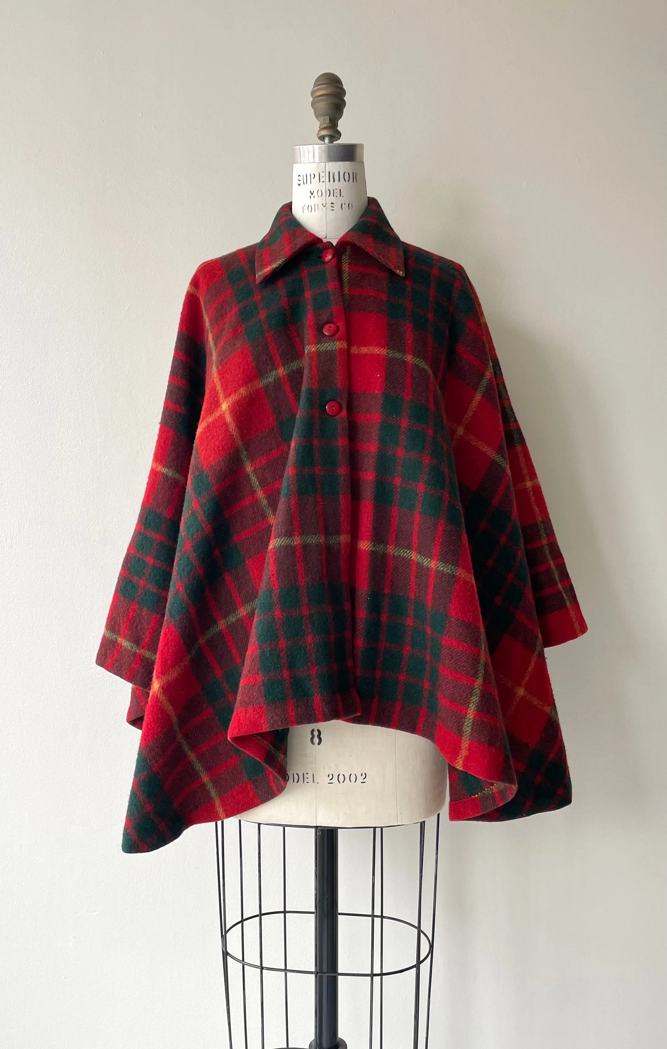 Stewart Tartan Wool Cape | 1950s