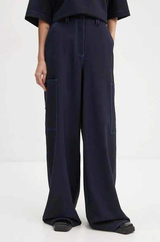 Sunnei wool blend trousers navy blue color RTWWBOT002