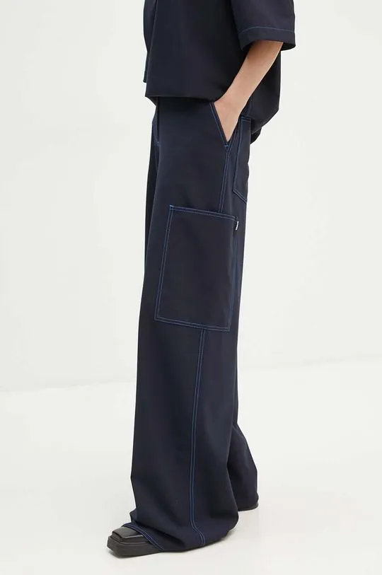 Sunnei wool blend trousers navy blue color RTWWBOT002