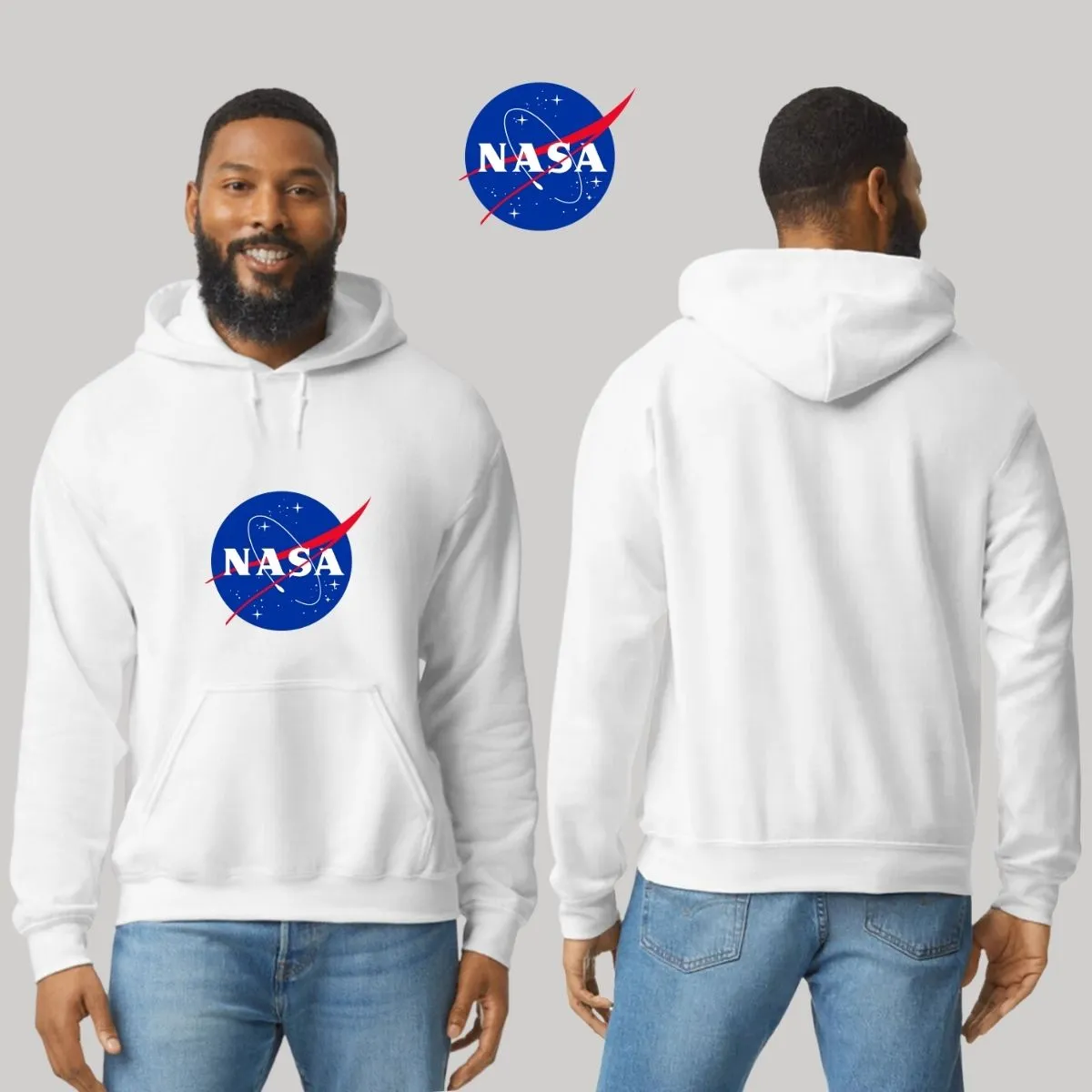 Sweater Suéter Hombre Hoodie Nasa Logo