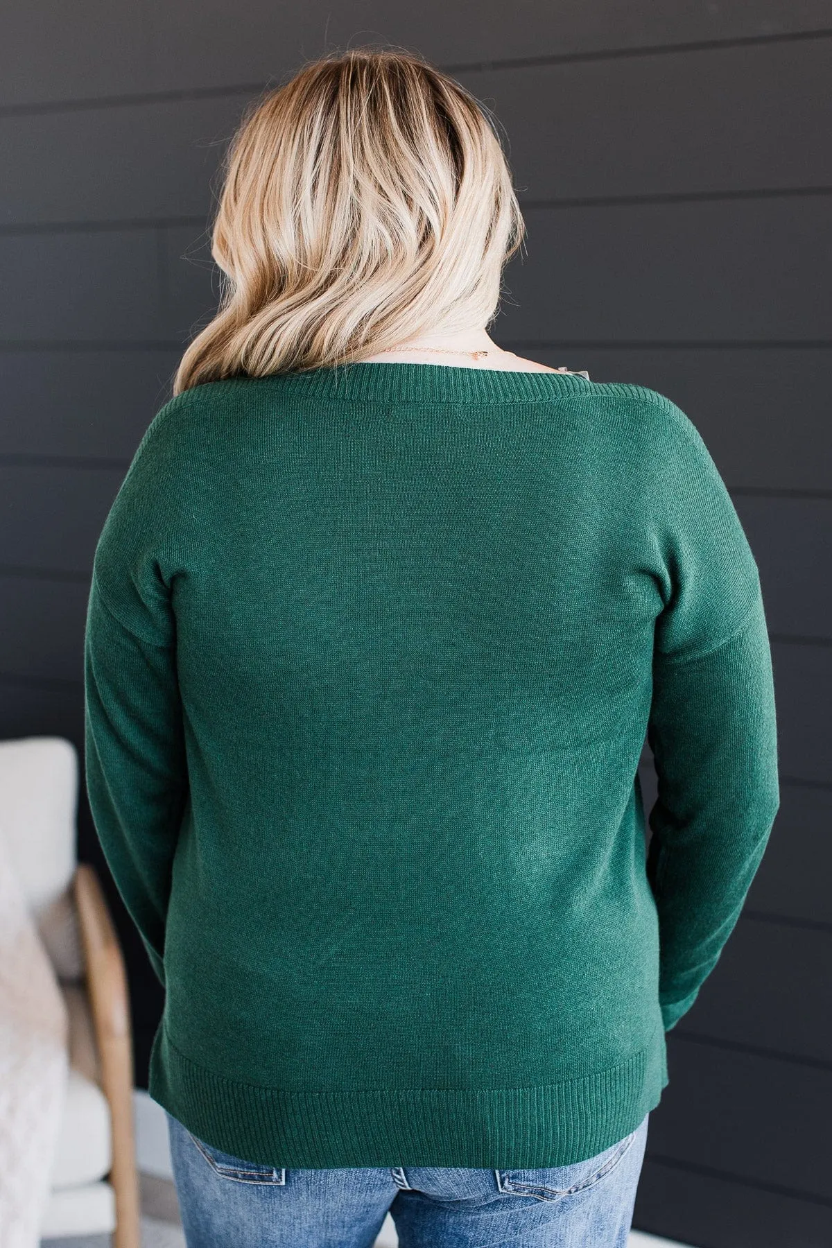 Sweet Melodies Knit Sweater- Forest Green