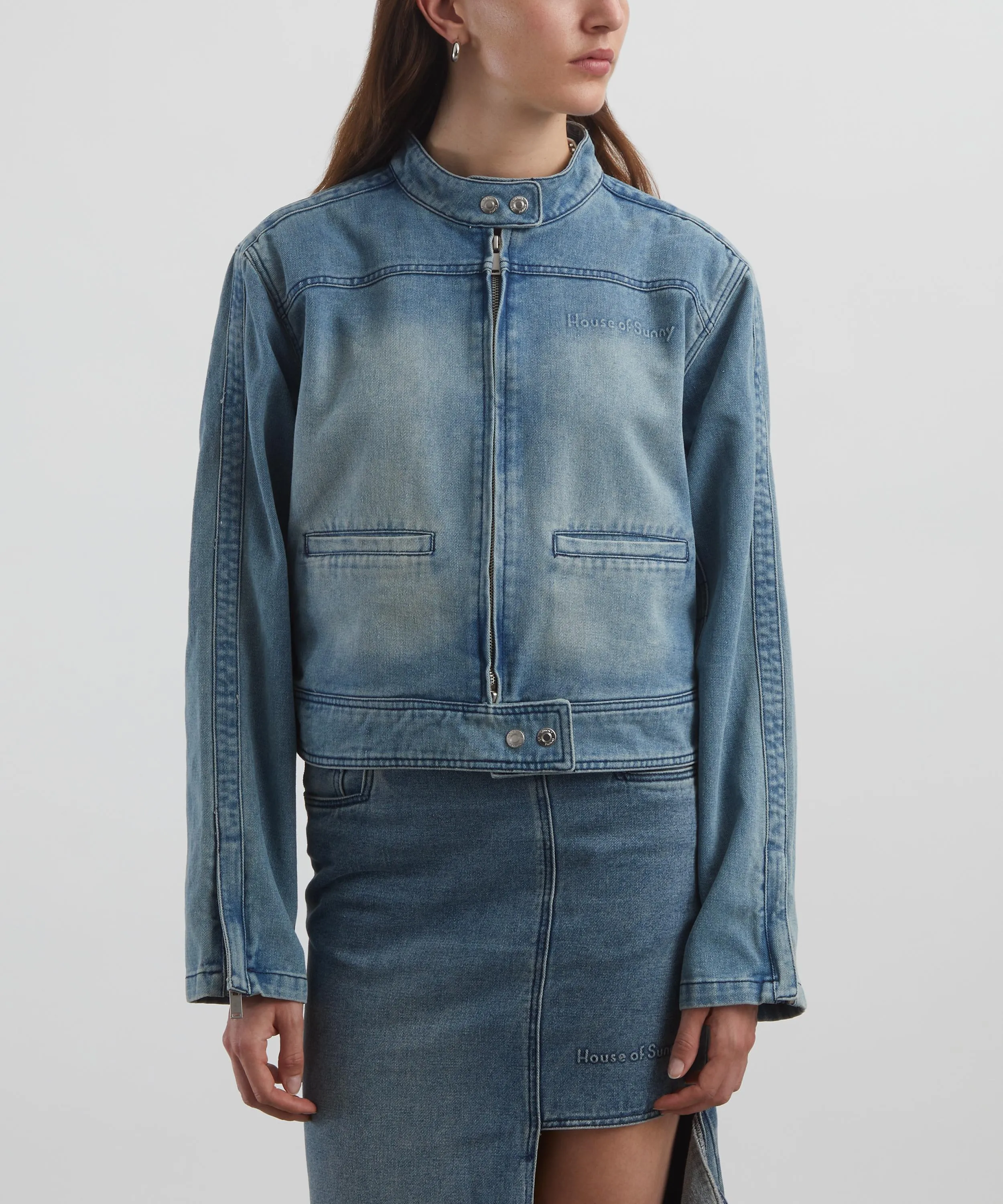 Take a Trip Mini Racer Denim Jacket