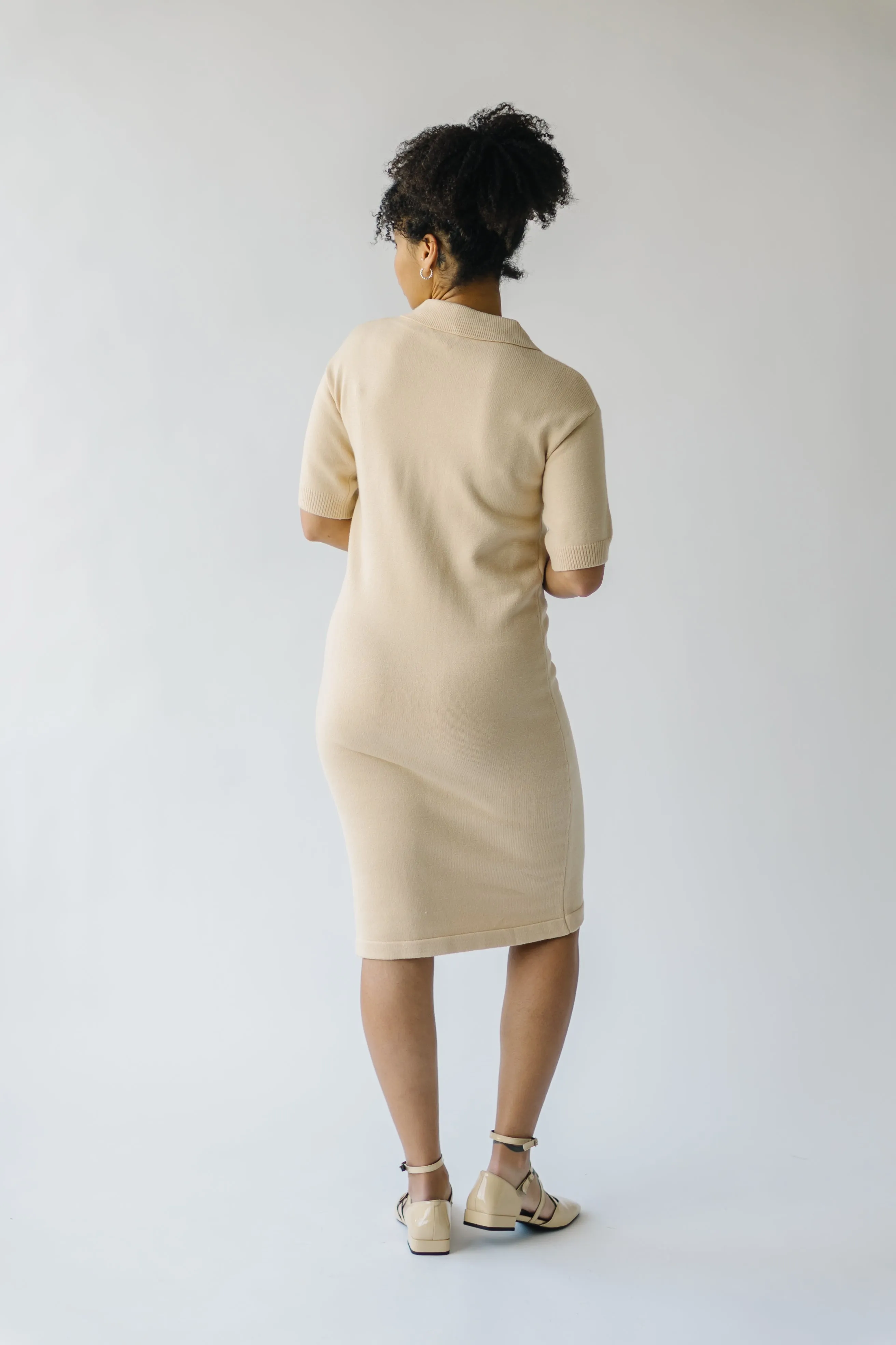 The Gowans Sweater Dress in Tan