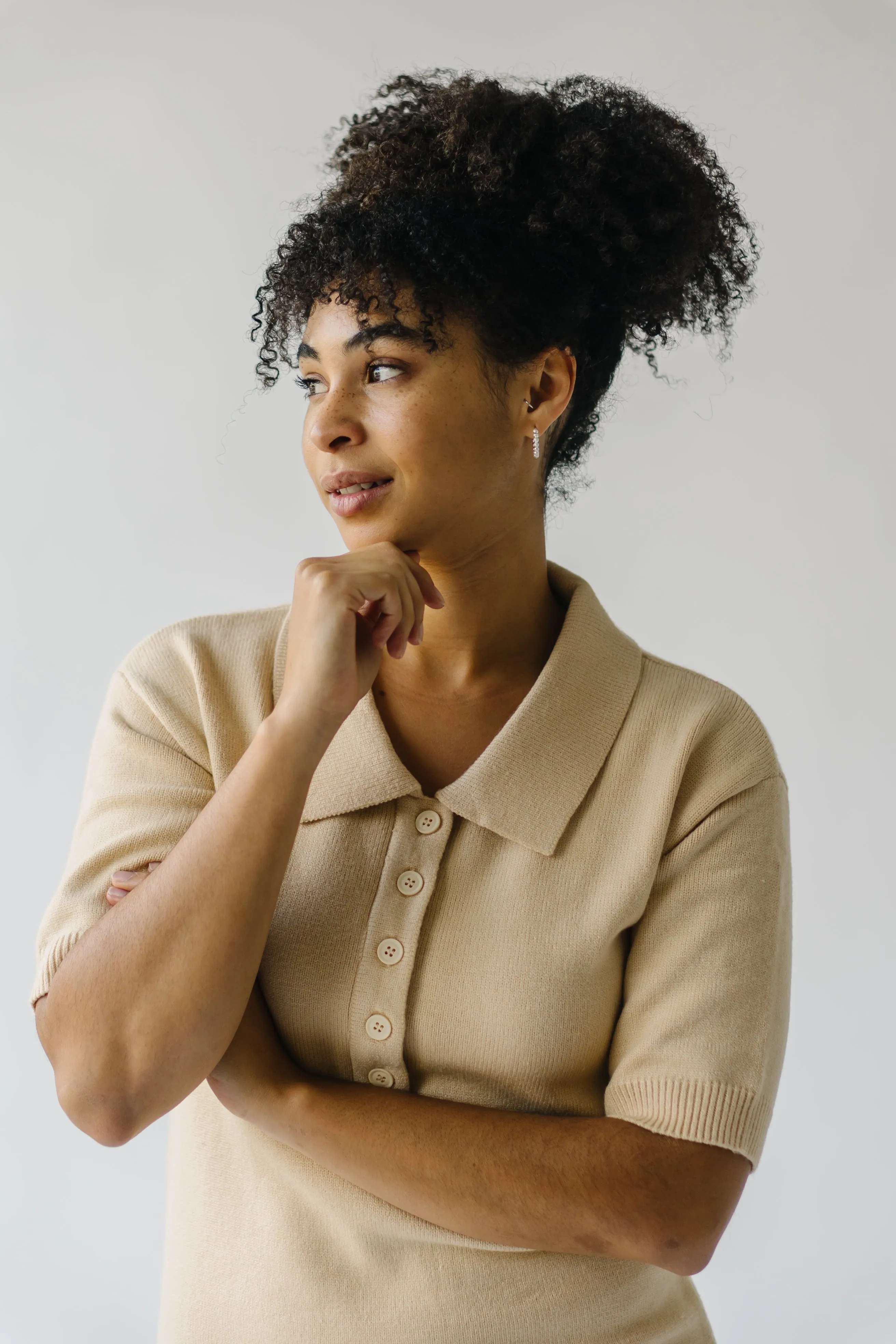 The Gowans Sweater Dress in Tan