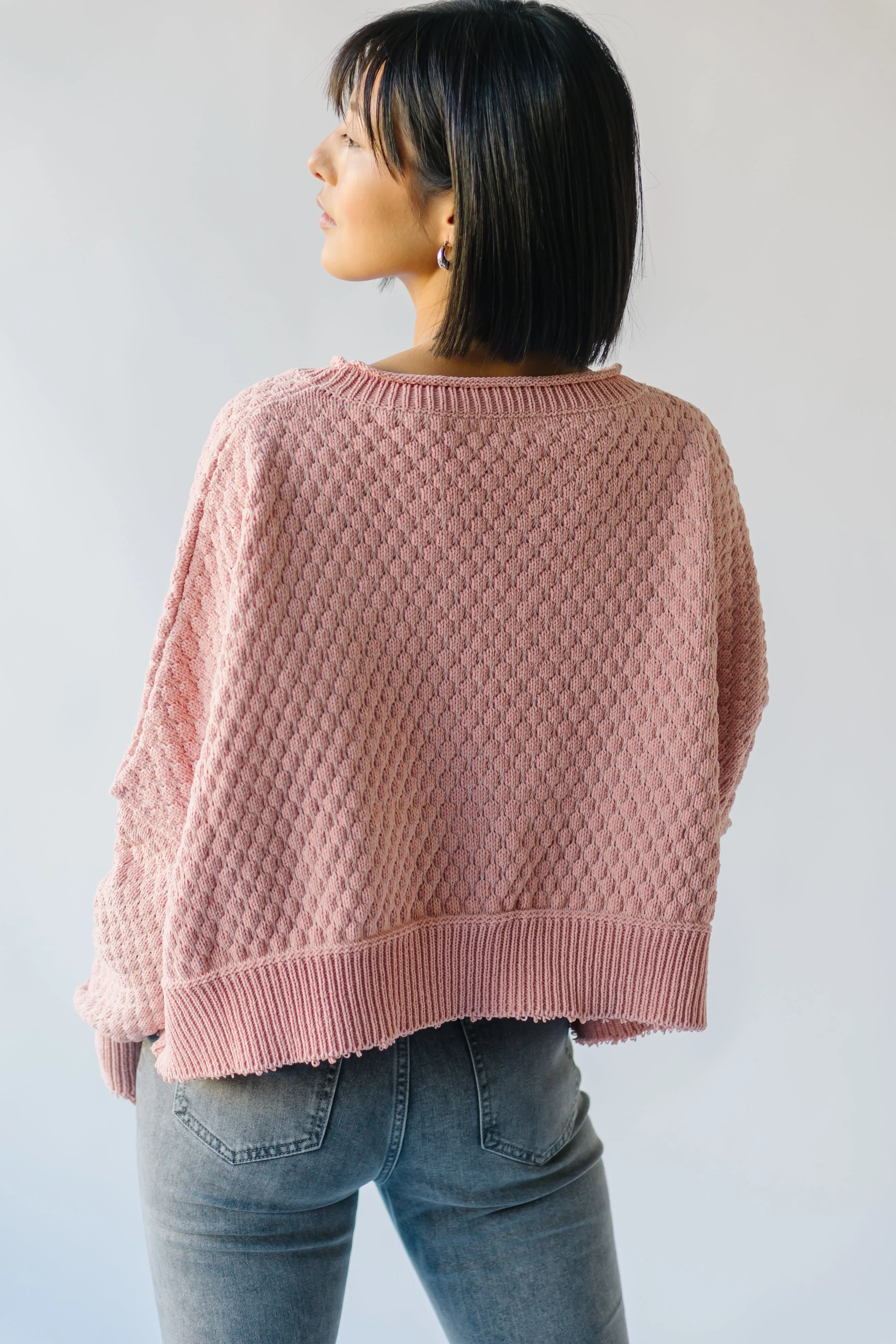 The Rippey Textured Sweater in Blush