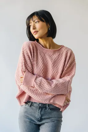 The Rippey Textured Sweater in Blush