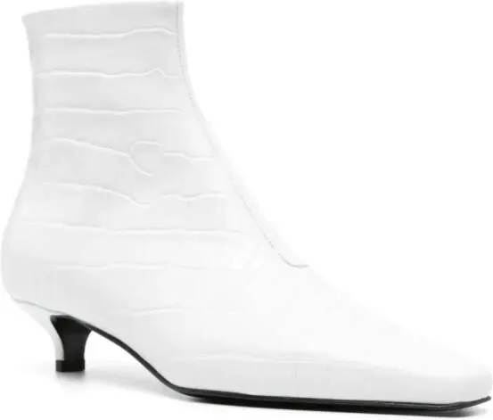 TOTEME crocodile-embossed leather boots White