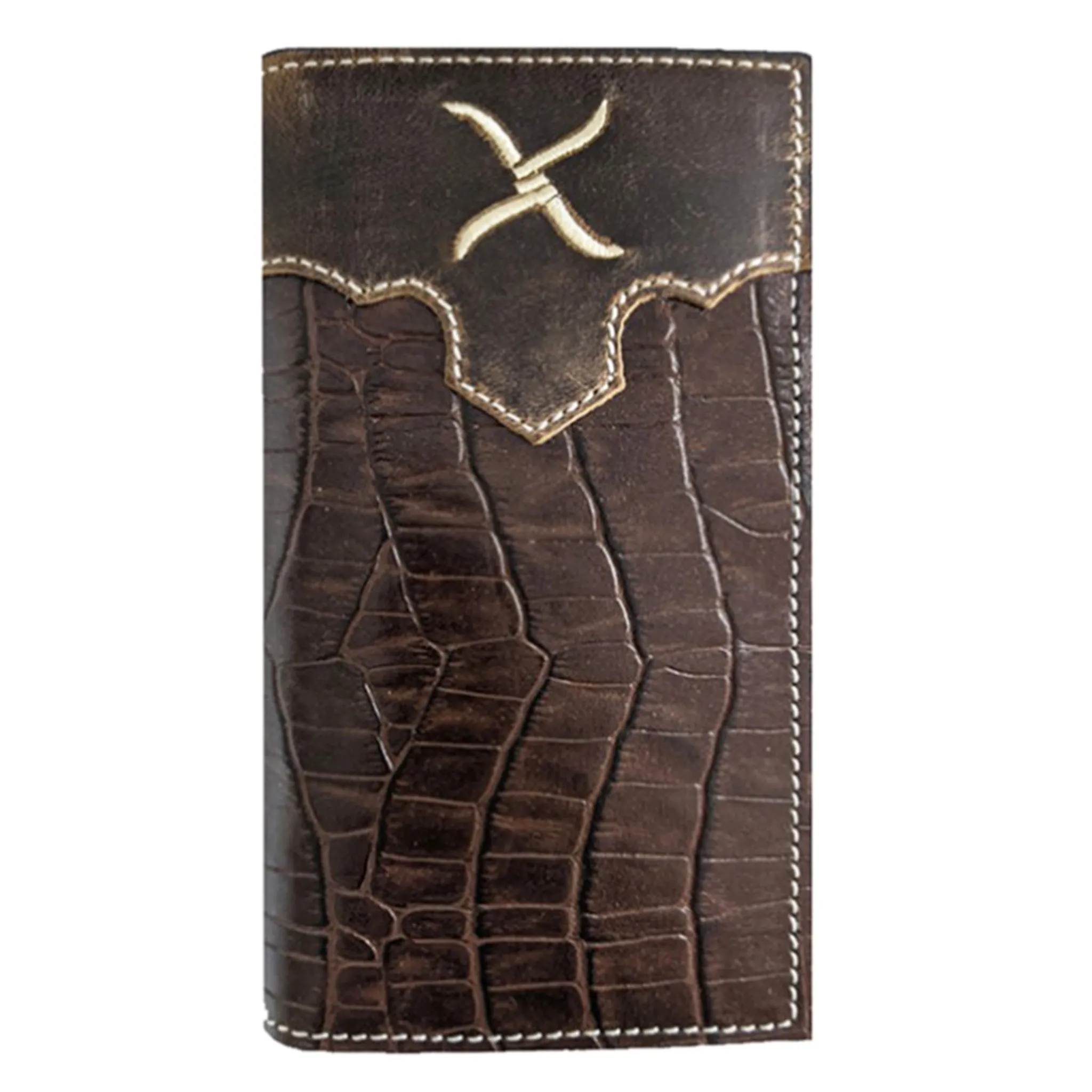 Twisted X Brown Gator Checkbook