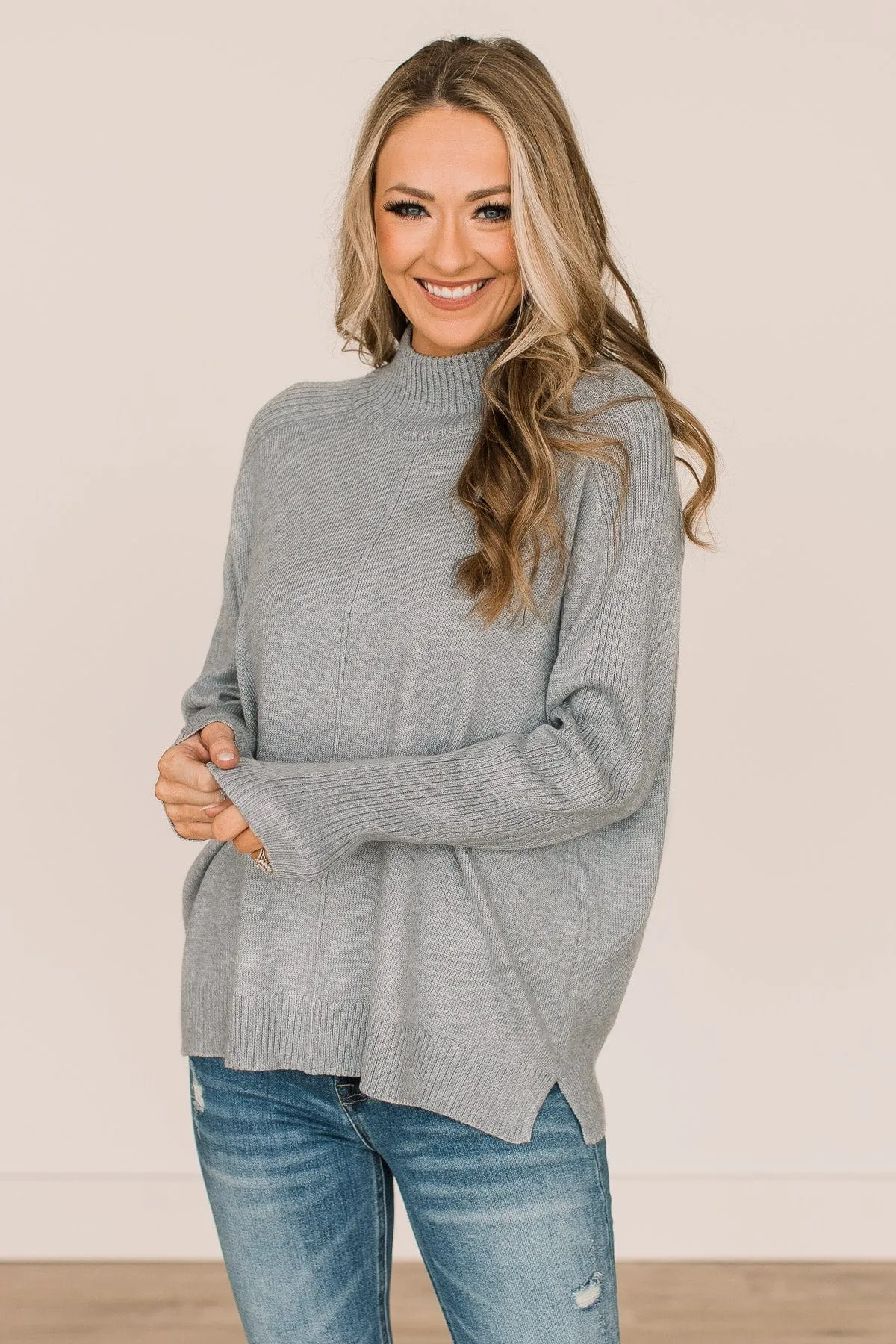 Unforgettable Love Knit Sweater- Heather Grey