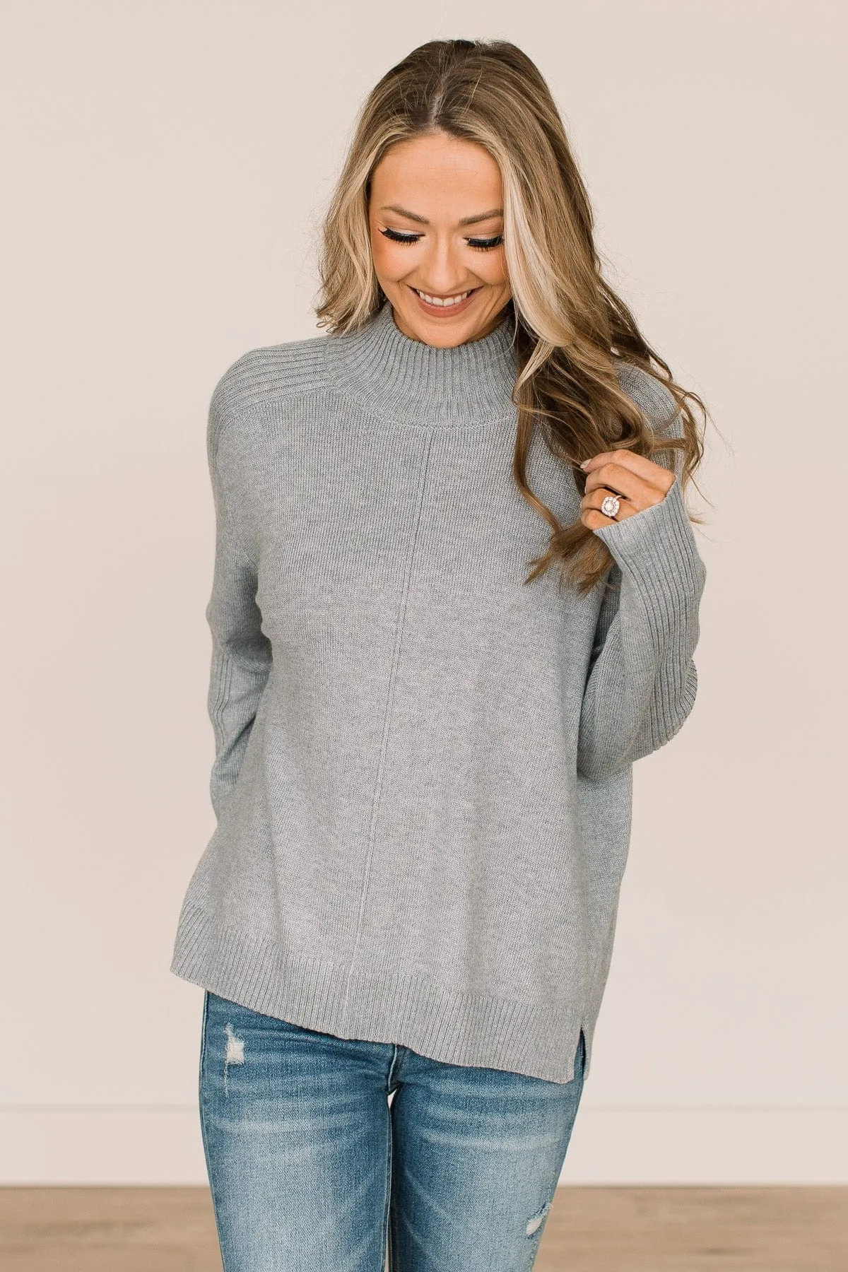 Unforgettable Love Knit Sweater- Heather Grey