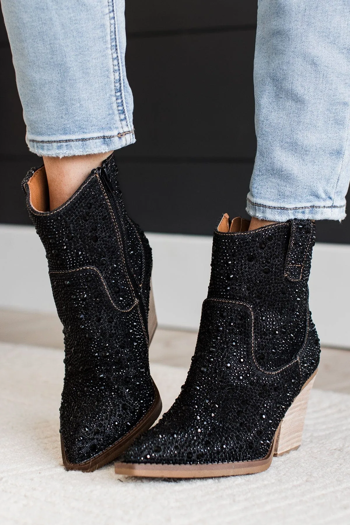 Very G Kady Denim Boots- Black