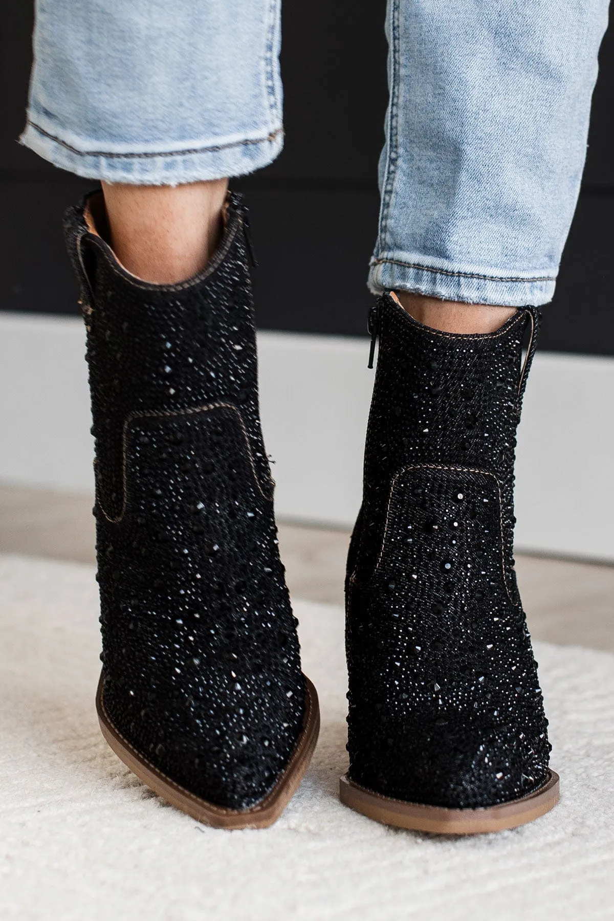 Very G Kady Denim Boots- Black