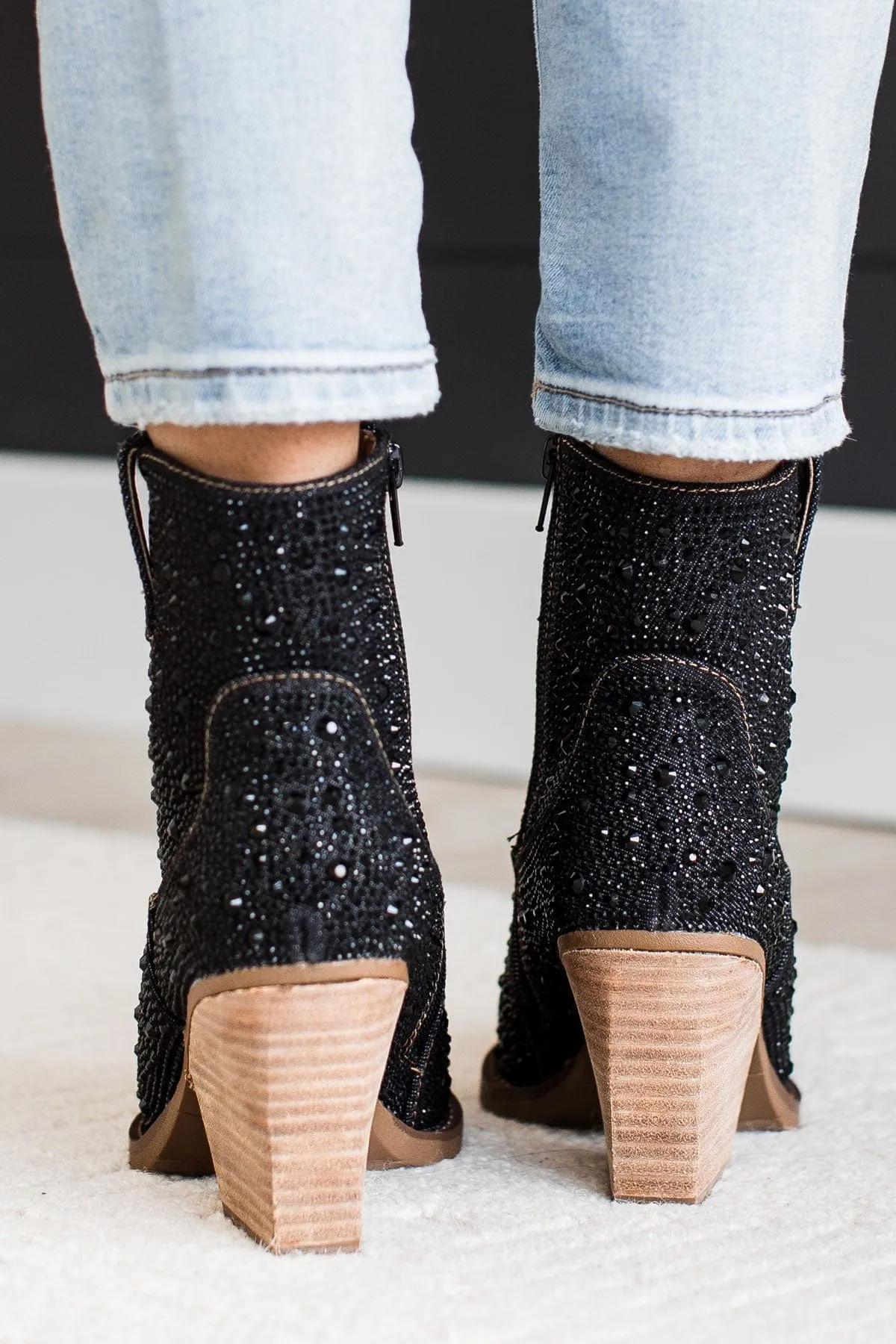 Very G Kady Denim Boots- Black