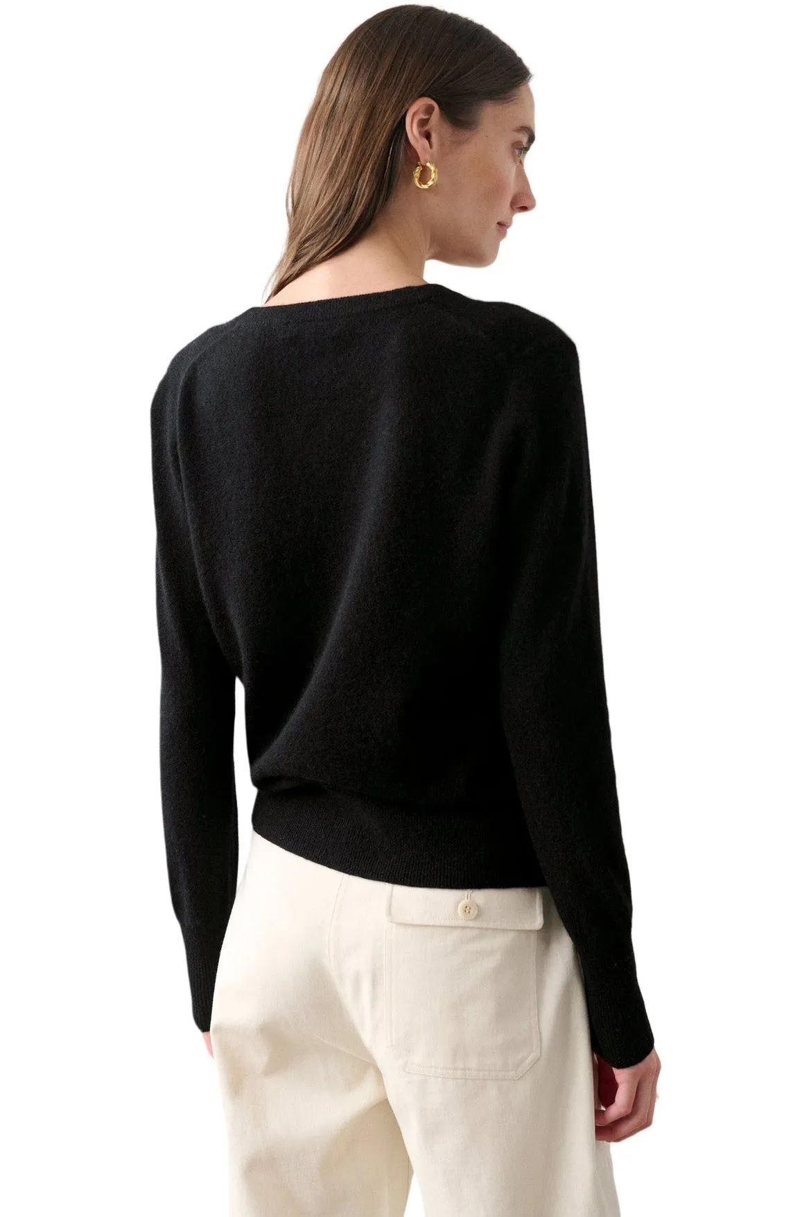 White & Warren Cashmere V-neck Sweater