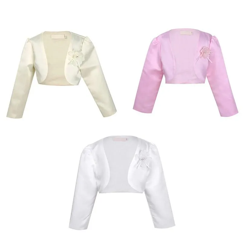 White Long Sleeves Bolero Jacket - Priority Shipping