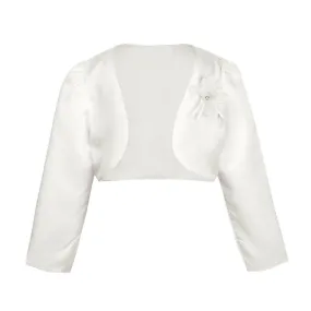 White Long Sleeves Bolero Jacket - Priority Shipping