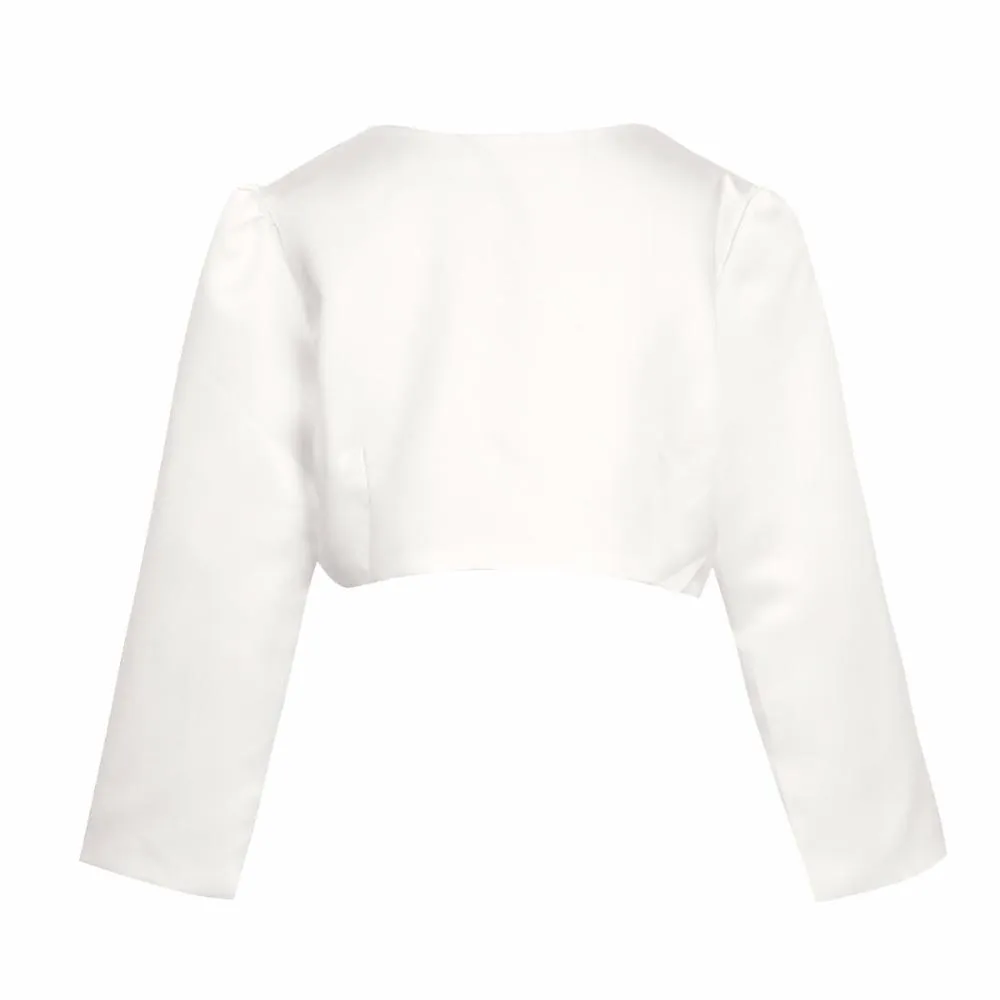 White Long Sleeves Bolero Jacket - Priority Shipping