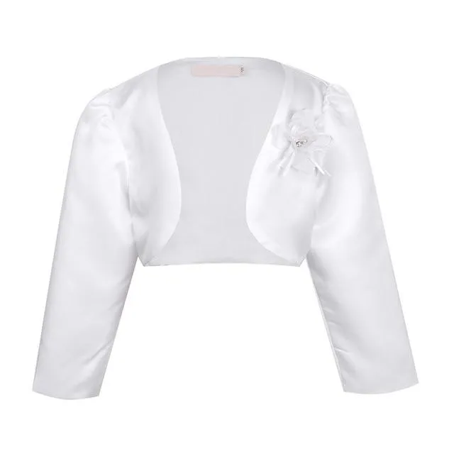 White Long Sleeves Bolero Jacket - Priority Shipping