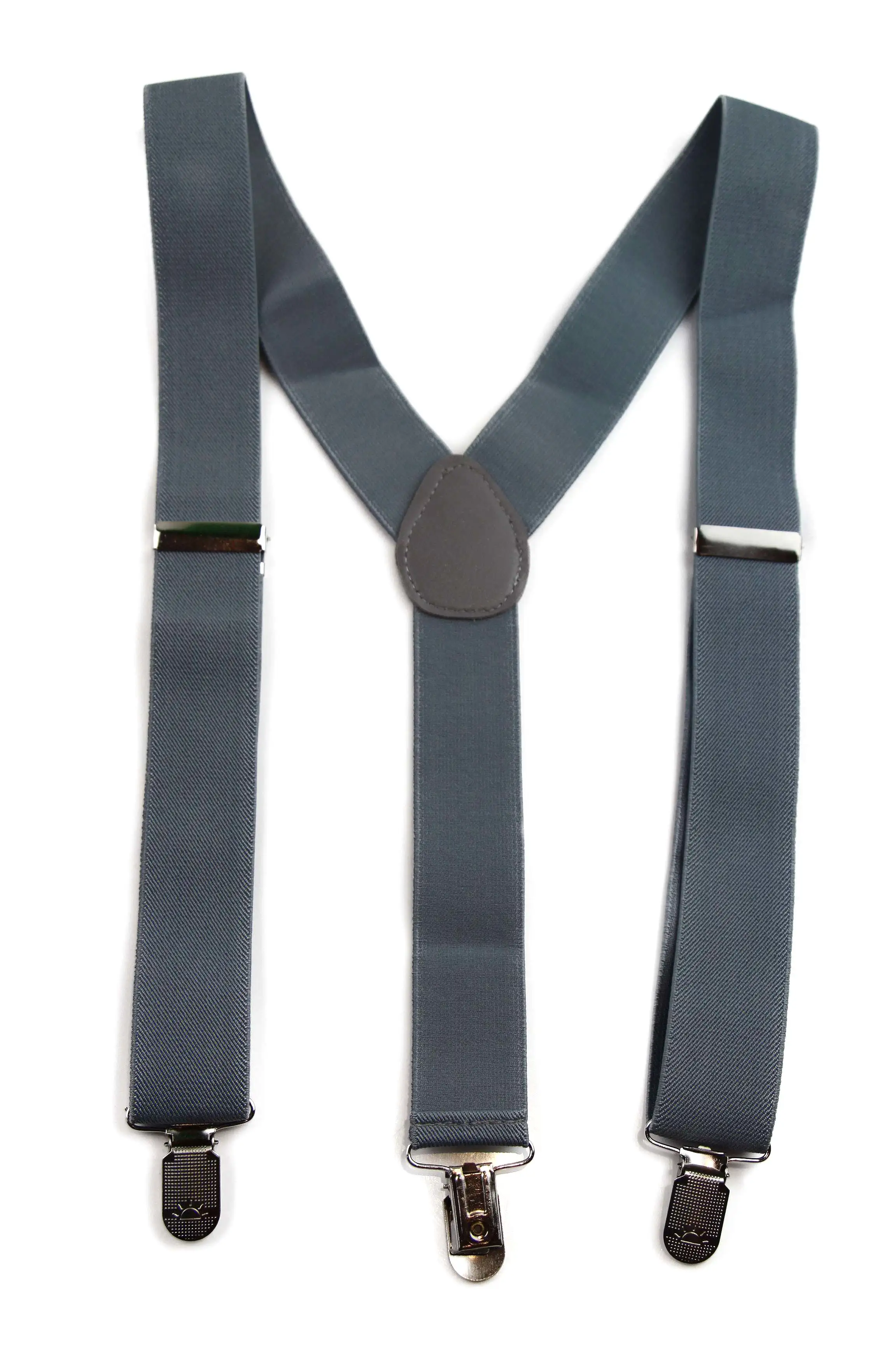 Wide Heavy Duty Adjustable 100cm Grey Adult Mens Suspenders