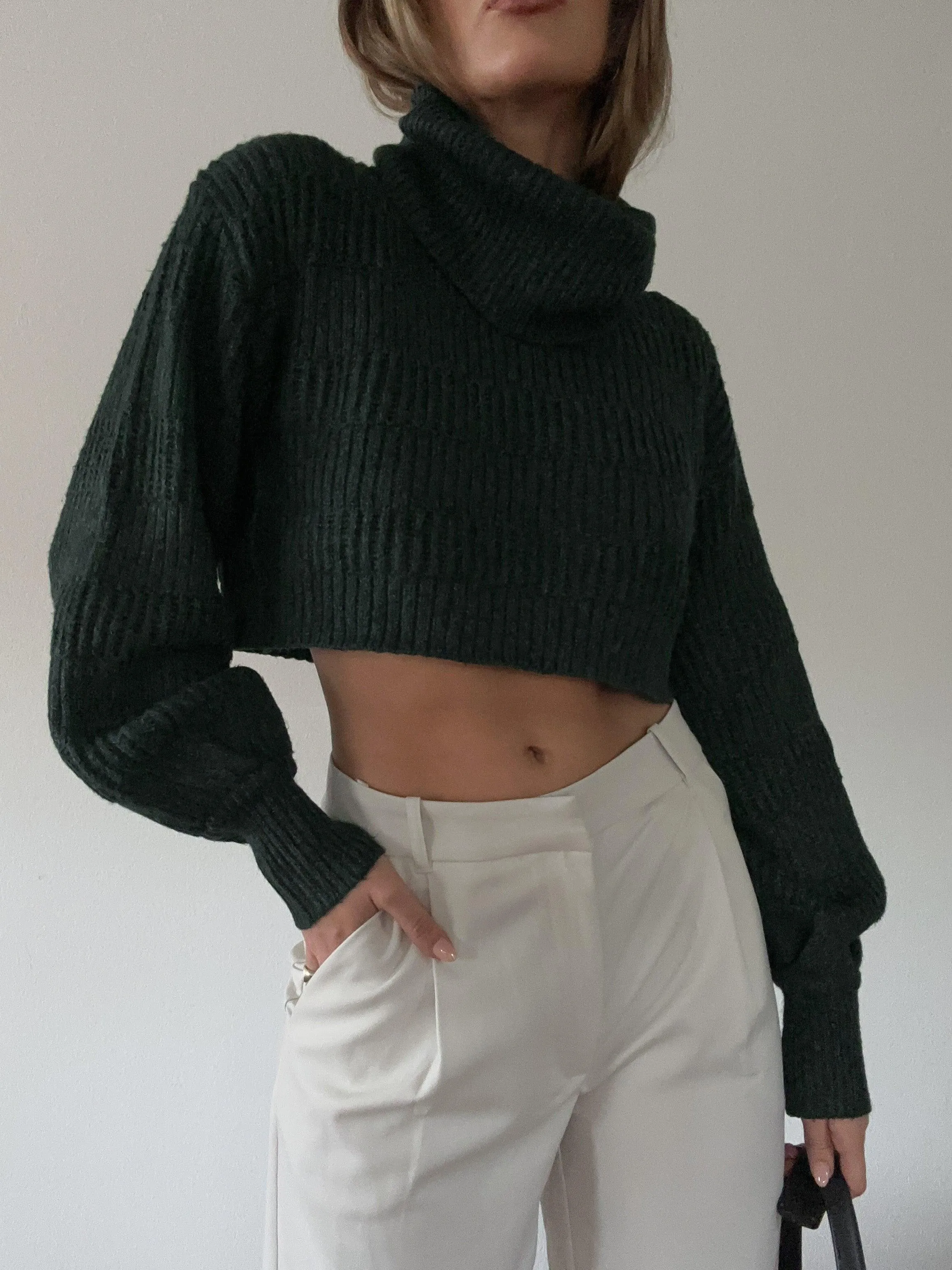 Winter White Crop Sweater - FINAL SALE