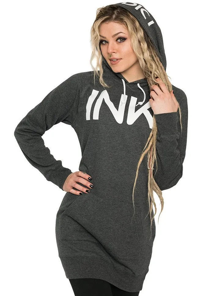 Women's Ink Charcoal Heather Hoodie Dress