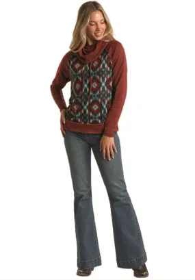 Women's Panhandle Red Cowl Neck Hoodie